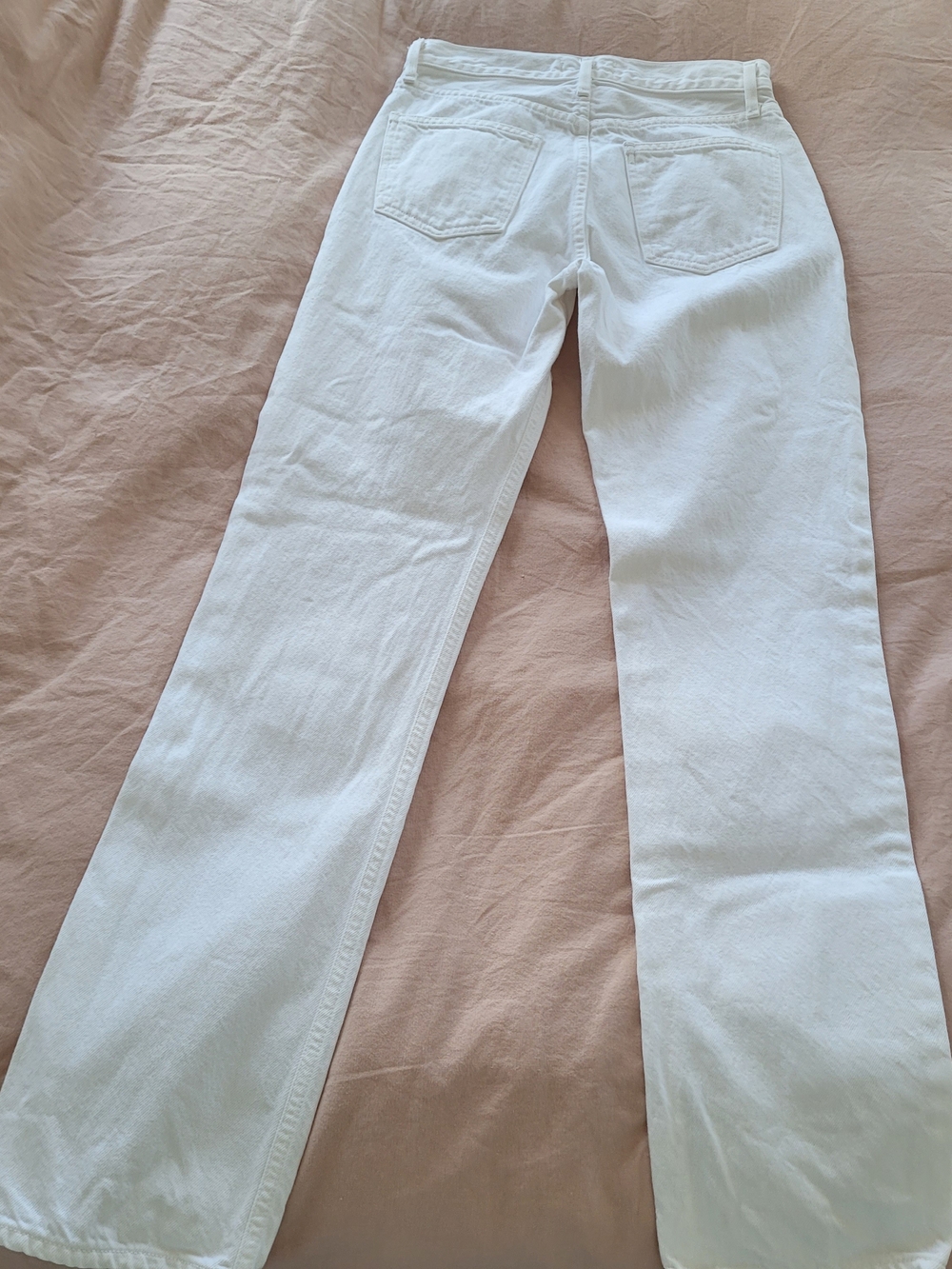 🔥 AGOLDE Lana Mid Rise Straight Jeans White Slice Cutout Slit Denim Sz 24 - Picture 5 of 6